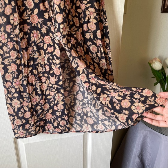 Realisation The Monica Silk Floral Midi Dress Fantasy Black Pink Small EUC - Picture 3 of 14